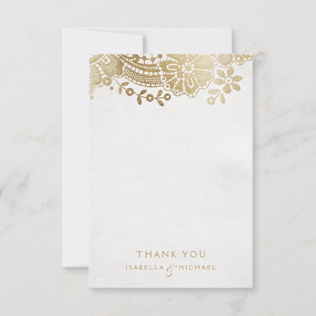 Goldene Vintage Hochzeitsfeier in Schwarz Vielen D Dankeskarte (Vorderseite)