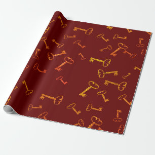 Goldene Vintage-Tasten Geschenkpapier