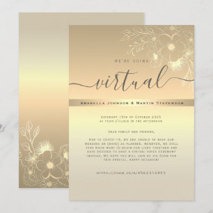 Goldene virtuelle Hochzeitseinladung Einladung