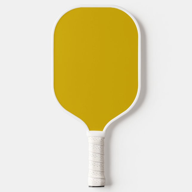 Goldene Vollfarbe schlicht Senf gelb Pickleball Schläger (Vorderseite)