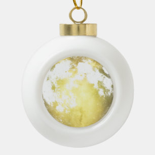 Goldene Vollmond-Weihnachtsfeier Keramik Kugel-Ornament