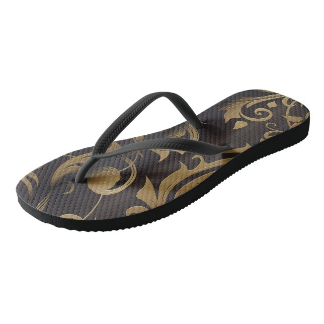 Goldene Vorhänge 3 Flip Flops (Schrägansicht)