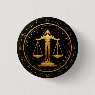 Goldene Waage Sternzeichen Waage Button