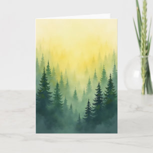 Goldene Waldnebel-Geburtstagskarte Karte
