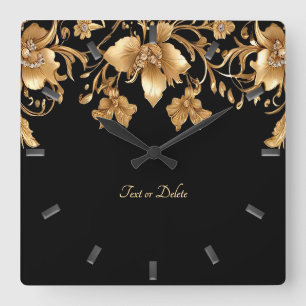 goldene Wand-Uhr Quadratische Wanduhr