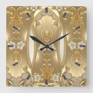 goldene Wand-Uhr Quadratische Wanduhr