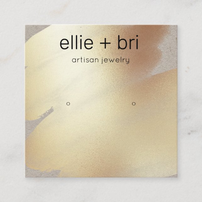 Goldene Watercolor-Kraft-Verkleidung Quadratische Visitenkarte (Vorderseite)