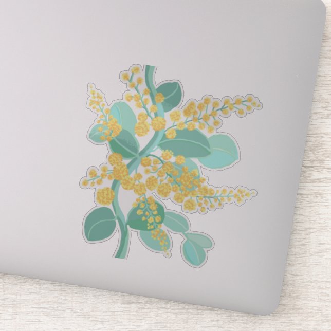 Goldene Wattblüte in Australien Aufkleber (Detail)