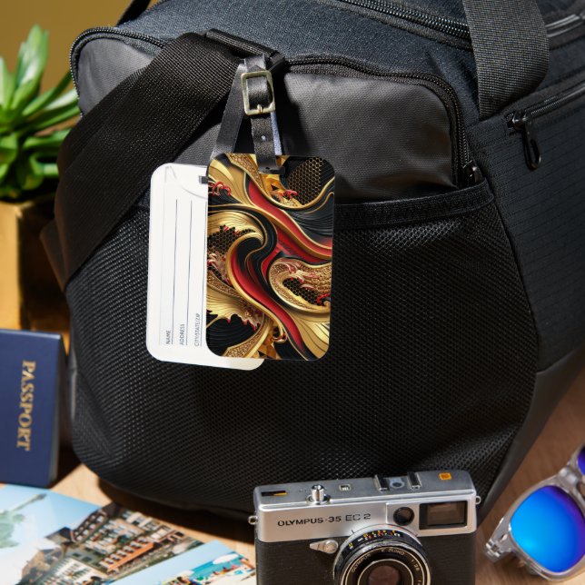 Goldene Waves Gepäckanhänger (Vorderseite & Rückseite)