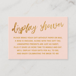 Goldene Waves und Handschrift Blush Pink Display D Begleitkarte