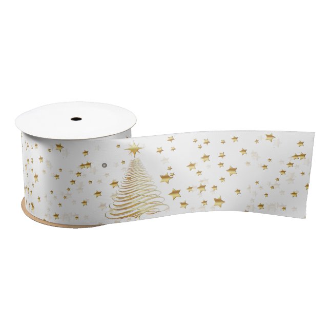 Goldene Weihnachten Satinband (Spule)