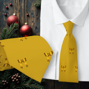 Goldene Weihnachts-Mini-Schleifen-Muster Krawatte