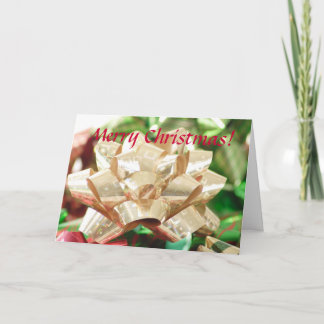 Goldene Weihnachts-Schleifen-Grußkarte Feiertagskarte