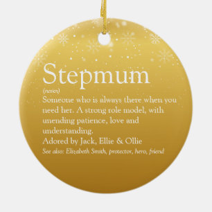 Goldene Weihnachts-Stiefmutter-Definition Keramik Ornament