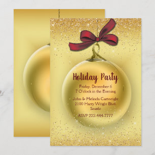 Goldene Weihnachtsball-Feierlichkeit Einladung