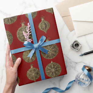 Goldene Weihnachtsbälle Geschenkpapier