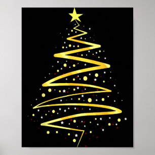 Goldene Weihnachtsbaum-Dekoration Poster