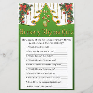 Goldene Weihnachtsbaum Kinderzimmer Rhyme Quiz Bab