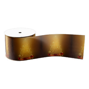 Goldene Weihnachtsbäume Ripsband