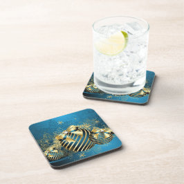 Goldene Weihnachtsbaumküste Getränkeuntersetzer