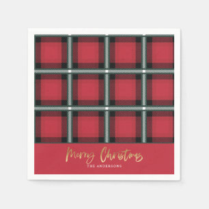 Goldene Weihnachtsbrille Serviette
