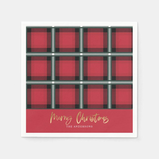 Goldene Weihnachtsbrille Serviette (Vorderseite)