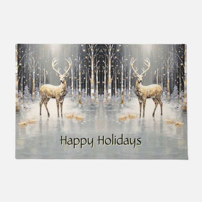Goldene Weihnachtsfeier Fußmatte (Vorderseite)