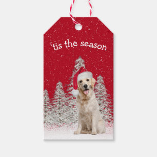 Goldene Weihnachtsfeier im Schneeflocken Geschenkanhänger