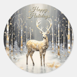 Goldene Weihnachtsfeiertage Klassische Runde Runder Aufkleber