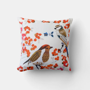 Goldene Weihnachtsgeburten Holly Berries Zweige Kissen