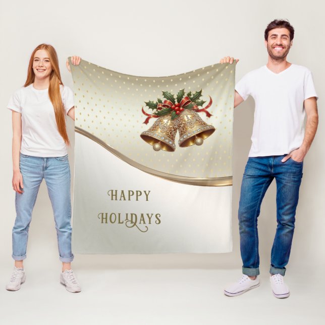 Goldene Weihnachtsglocken Feierliche Fleece-Decke Fleecedecke (Beispiel)