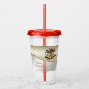 Goldene Weihnachtsglocken Feiertags-Acryltumbler Acryltrinkbecher