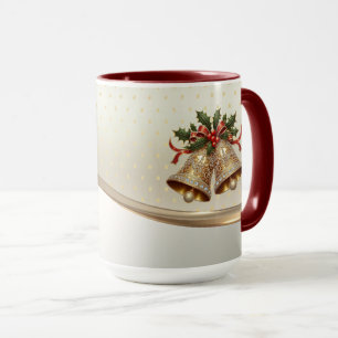 Goldene Weihnachtsglocken Feiertags-Tasse Tasse