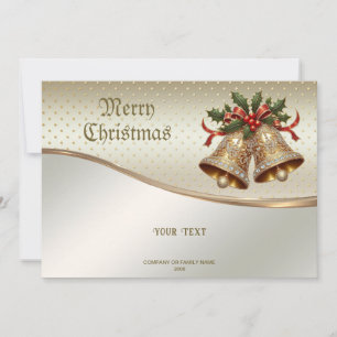 Goldene Weihnachtsglocken Feiertagskarte