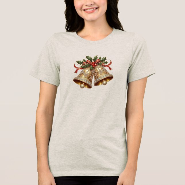 Goldene Weihnachtsglocken Holiday T - Shirt (Vorderseite)