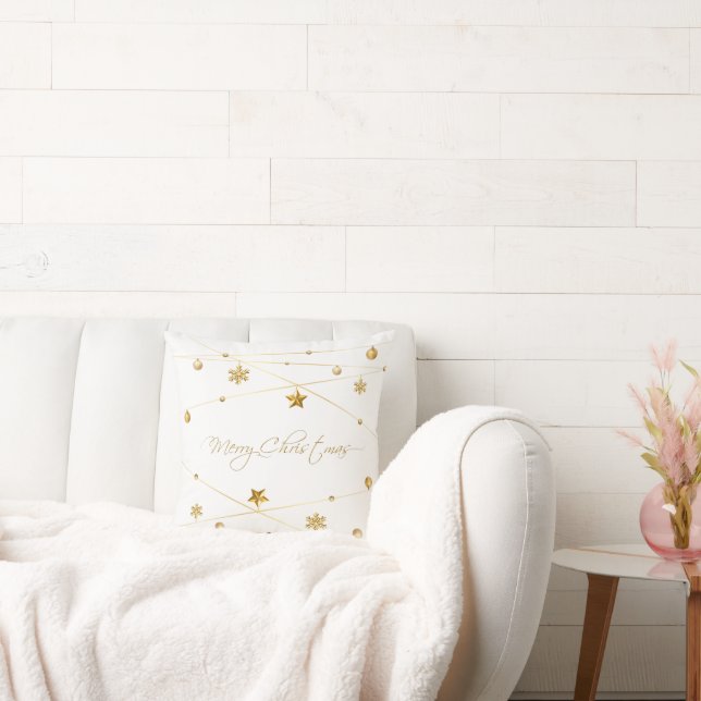 Goldene Weihnachtskalligrafie Kissen (Liege)