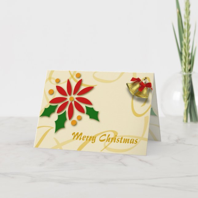 Goldene Weihnachtskarte Feiertagskarte (Vorderseite)