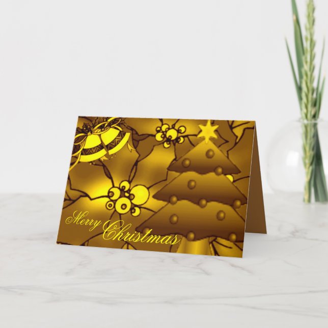 Goldene Weihnachtskarte Feiertagskarte (Vorderseite)