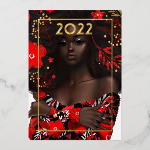 Goldene Weihnachtskarte Folien Feiertagskarte