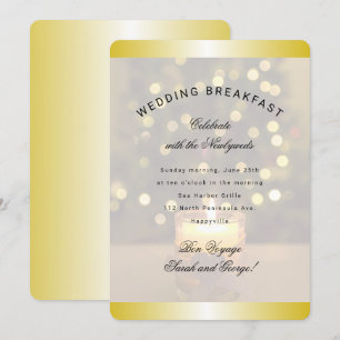 Goldene Weihnachtskerze Hochzeitsfrühstück Einladu Einladung