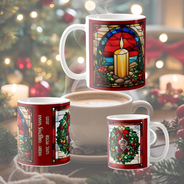 Goldene Weihnachtskerzen Imitate aus festem Glas Kaffeetasse (Von Creator hochgeladen)