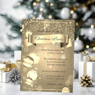 Goldene Weihnachtskugeln Firmenweihnachtsfeier Einladung