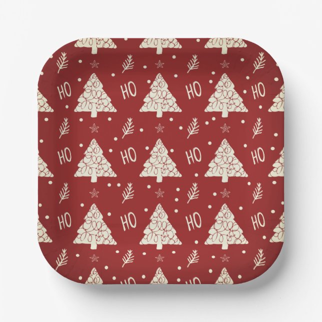 Goldene Weihnachtspapierplatten Pappteller (Vorderseite)