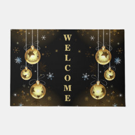Goldene Weihnachtsschmuck Shiny Stars Schwarz Fußmatte