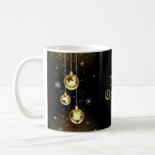 Goldene Weihnachtsschmuck Shiny Stars Schwarz Kaffeetasse
