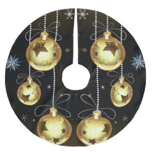 Goldene Weihnachtsschmuck Shiny Stars Schwarz Polyester Weihnachtsbaumdecke