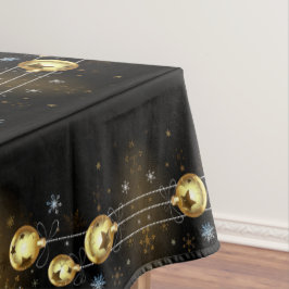 Goldene Weihnachtsschmuck Shiny Stars Schwarz Tischdecke