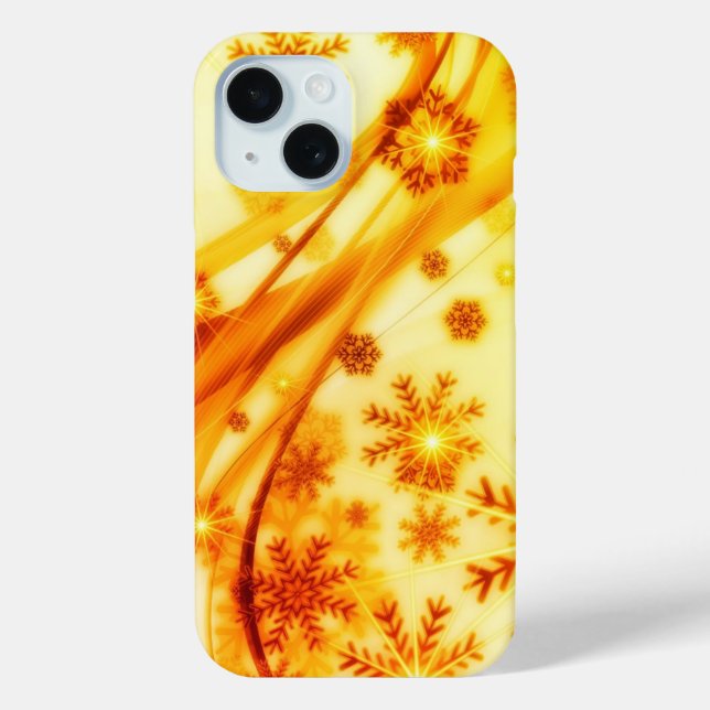 Goldene Weihnachtsschneeflocken Case-Mate iPhone Hülle (Rückseite)