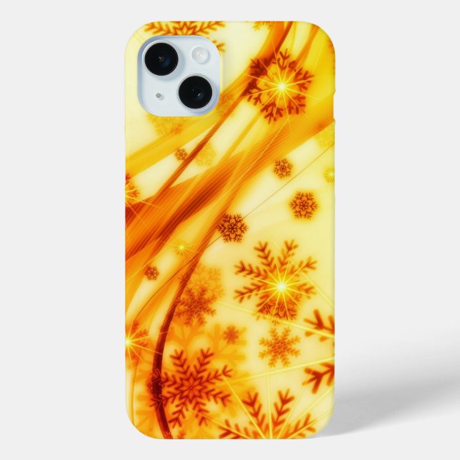 Goldene Weihnachtsschneeflocken Case-Mate iPhone Hülle (Rückseite)