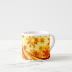 Goldene Weihnachtsschneeflocken Espressotasse